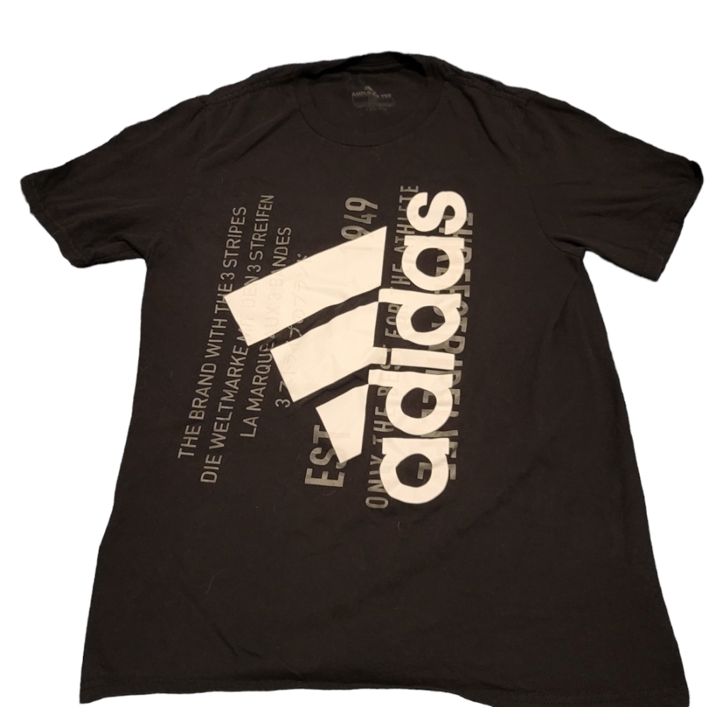 Adidas Amplifier trefoil logo graphic tee. Small logo